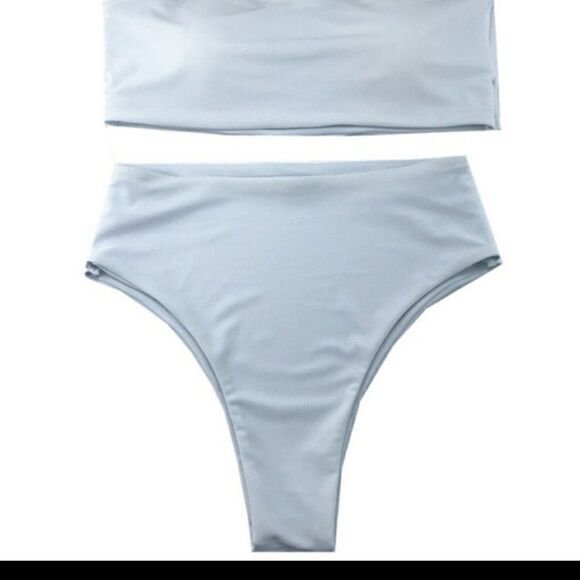 NWT XL, High Waist, Bandeau Bikini Set in White - Picture 6 of 11